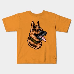 German Shepherd Portrait Drawing Kids T-Shirt